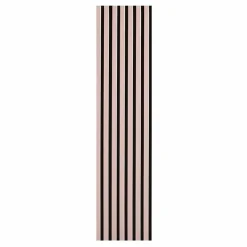 Decoon Panneau Tasseau Bois<Lot de 7 Panneaux muraux tasseaux bois 120 x 30 x 1,9 cm - Pack tête de lit - Lamelles rose pastel / feutrine noir - 2,52m²
