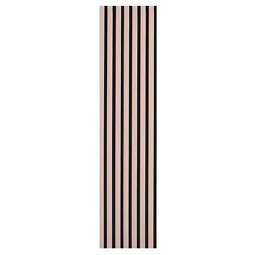 Decoon Panneau Tasseau Bois<Lot de 7 Panneaux muraux tasseaux bois 120 x 30 x 1,9 cm - Pack tête de lit - Lamelles rose pastel / feutrine noir - 2,52m²