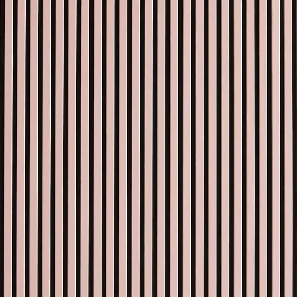 Decoon Panneau Tasseau Bois<Lot de 7 Panneaux muraux tasseaux bois 120 x 30 x 1,9 cm - Pack tête de lit - Lamelles rose pastel / feutrine noir - 2,52m²