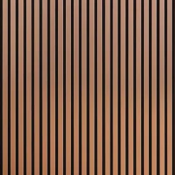 Decoon Panneau Tasseau Bois<Lot de 7 Panneaux muraux tasseaux bois 120 x 30 x 1,9 cm - Pack tête de lit - Lamelles rose gold / feutrine noir - 2,52m²