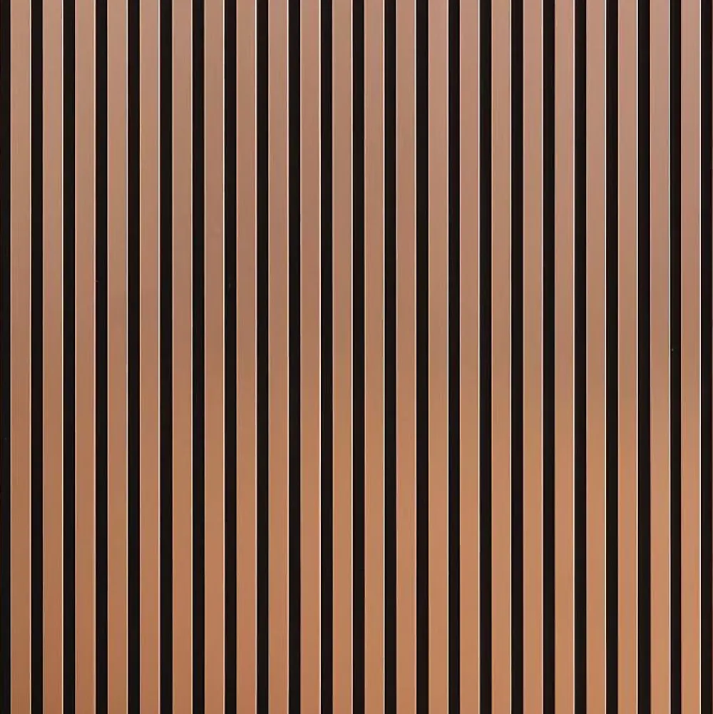 Decoon Panneau Tasseau Bois<Lot de 7 Panneaux muraux tasseaux bois 120 x 30 x 1,9 cm - Pack tête de lit - Lamelles rose gold / feutrine noir - 2,52m²