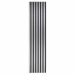 Decoon Lot de 7 Panneaux muraux tasseaux bois 120 x 30 x 1,9 cm - Pack tête de lit - Lamelles alu / feutrine noir - 2,52m²- Panneau Tasseau Bois