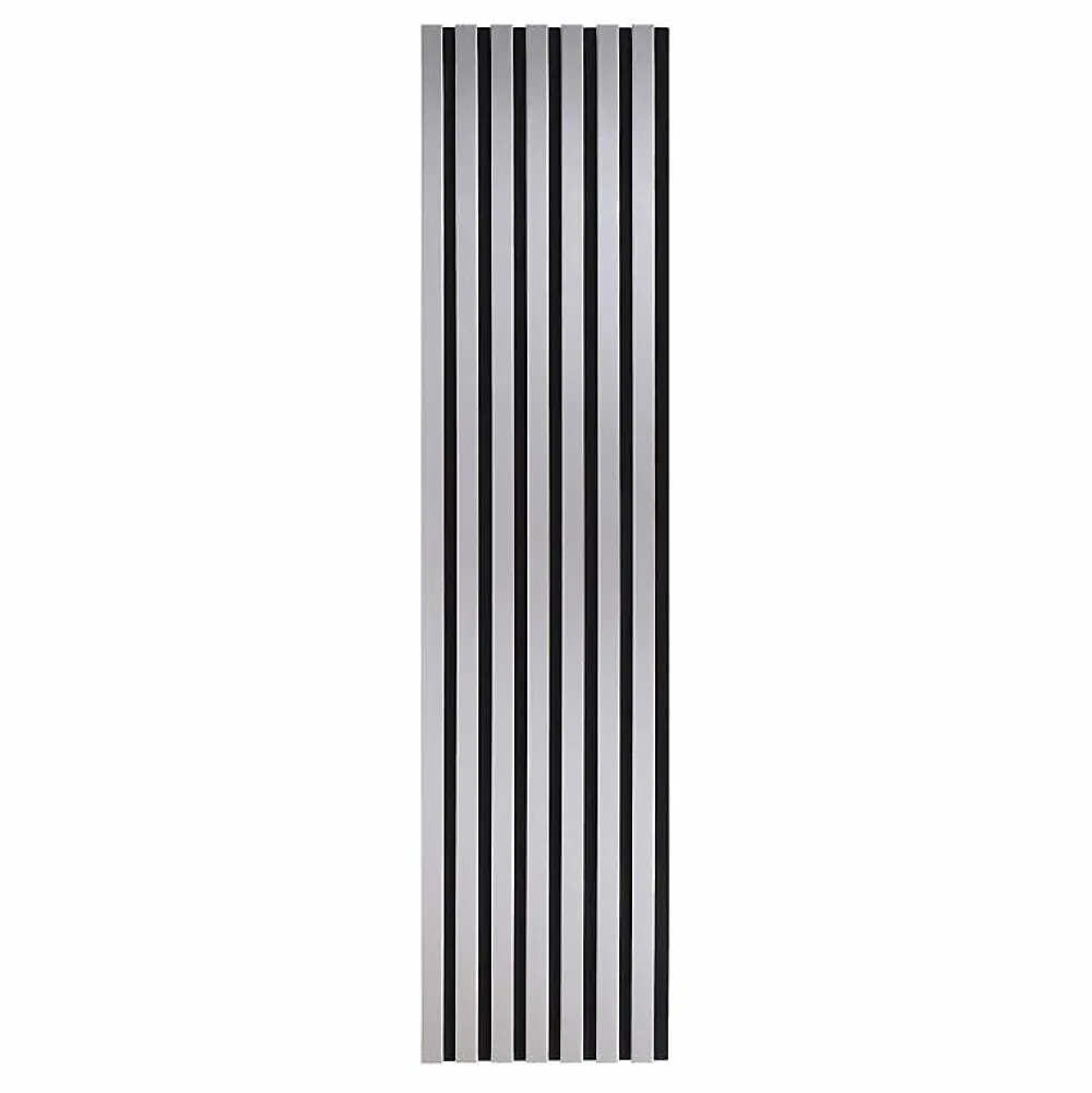 Decoon Lot de 7 Panneaux muraux tasseaux bois 120 x 30 x 1,9 cm - Pack tête de lit - Lamelles alu / feutrine noir - 2,52m²- Panneau Tasseau Bois