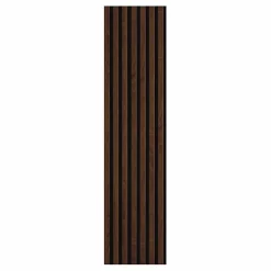 Decoon Lot de 7 Panneaux muraux tasseaux bois 120x30x1,9 cm - Pack tête de lit - Lamelles décor chêne foncé / feutrine noir - 2,52m²- Panneau Tasseau Bois