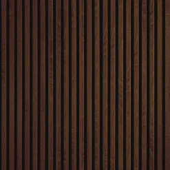 Decoon Lot de 7 Panneaux muraux tasseaux bois 120x30x1,9 cm - Pack tête de lit - Lamelles décor chêne foncé / feutrine noir - 2,52m²- Panneau Tasseau Bois