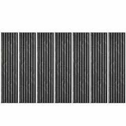 Decoon Panneau Tasseau Bois<Lot de 7 Panneaux muraux tasseaux bois 120 x 30 x 1,9 cm - Tête de lit - Lamelles décor marbre noir / feutrine noir - 2,52m²