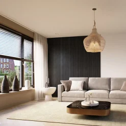 Forestea Lot de 2 panneaux tas Decowall Acoustic coul chêne lave sur feutrine 2600x300x17mm- Panneau Tasseau Bois
