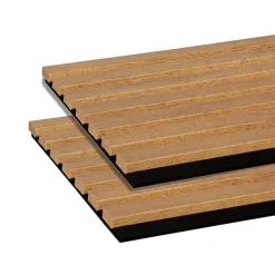 Forestea Lot de 2 panneaux tas Decowall Acoustic coul chêne bronze sur feutrine noire 2600x300x17mm- Panneau Tasseau Bois