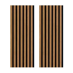 Forestea Lot de 2 panneaux tas Decowall Acoustic coul chêne bronze sur feutrine noire 2600x300x17mm- Panneau Tasseau Bois