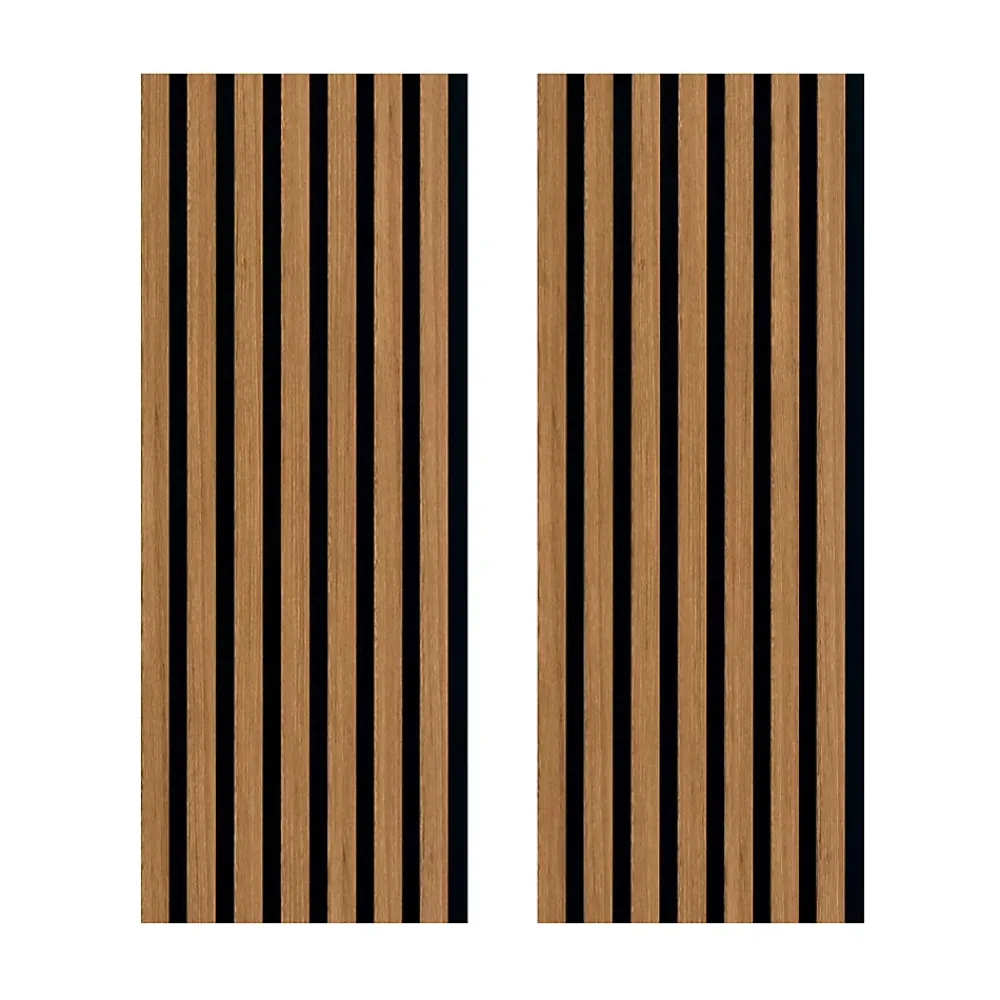 Forestea Lot de 2 panneaux tas Decowall Acoustic coul chêne bronze sur feutrine noire 2600x300x17mm- Panneau Tasseau Bois
