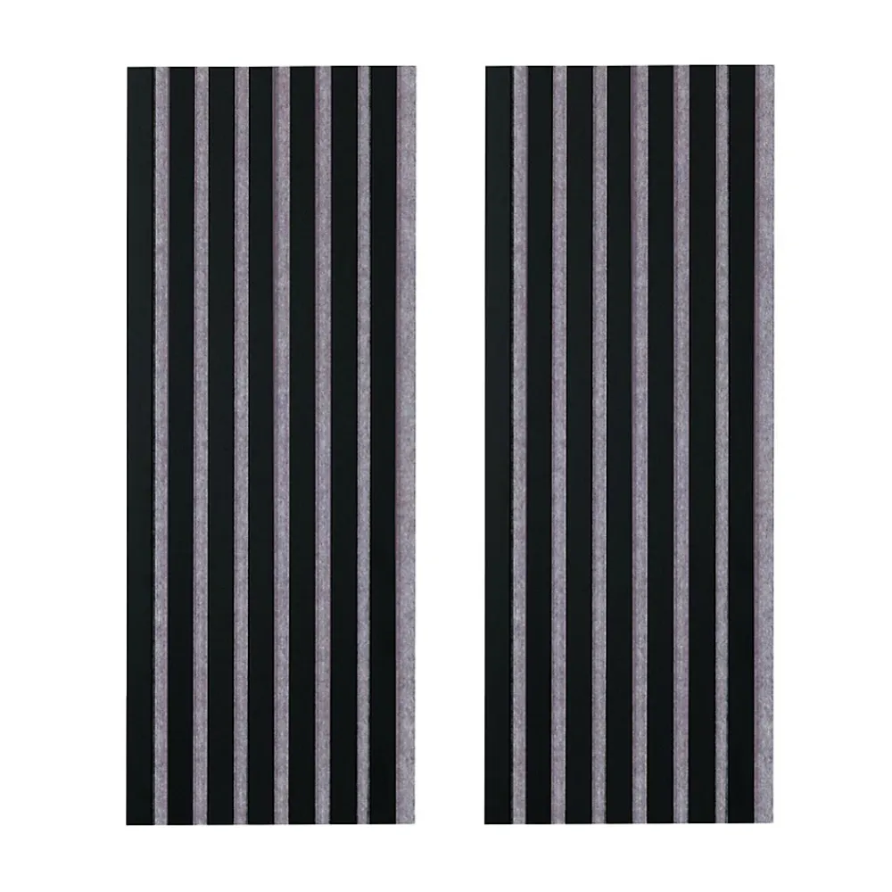 Forestea Lot de 2 panneaux tas Decowall Acoustic coul noir sur feutrine grise 2600x300x17mm- Panneau Tasseau Bois