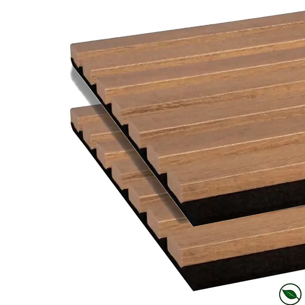 Forestea Lot de 2 panneaux tas Decowall Acoustic coul chêne rustique sur feutrine 2600x300x17mm- Panneau Tasseau Bois