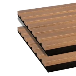 Forestea Lot de 2 panneaux tas Decowall Acoustic coul chêne rustique sur feutrine 2600x300x17mm- Panneau Tasseau Bois