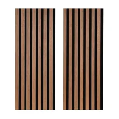 Forestea Lot de 2 panneaux tas Decowall Acoustic coul chêne rustique sur feutrine 2600x300x17mm- Panneau Tasseau Bois