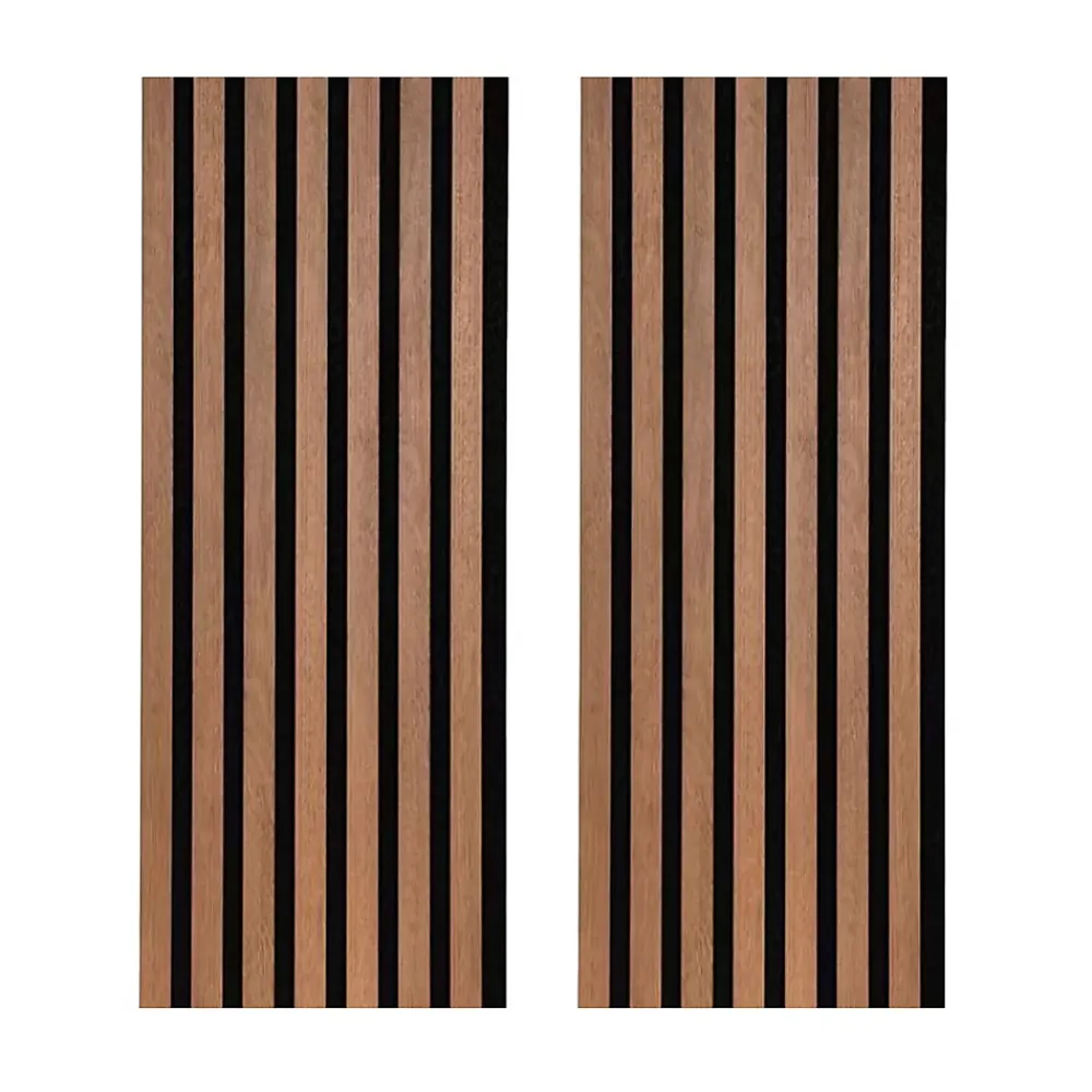 Forestea Lot de 2 panneaux tas Decowall Acoustic coul chêne rustique sur feutrine 2600x300x17mm- Panneau Tasseau Bois