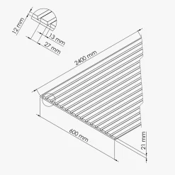 Mon Marché Déco Lot de 2 Panneaux Tasseaux Bois - Noir Feutre Blanc - 2,88 m², 2500 x 600 mm,- Panneau Tasseau Bois