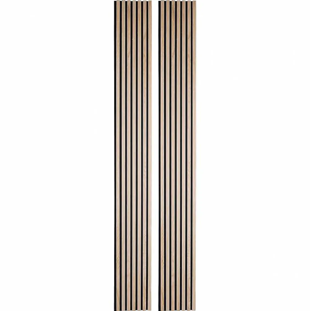 Decoon Lot de 2 Panneaux tasseaux bois 250 x 30 x 1,9 cm - décor chêne clair fond noir - 1,5m²- Panneau Tasseau Bois
