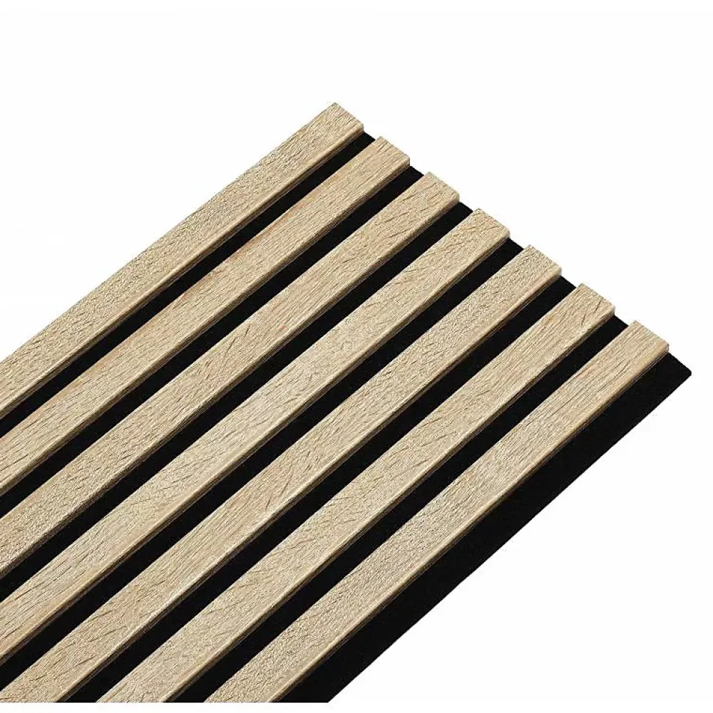 Decoon Lot de 2 Panneaux tasseaux bois 250 x 30 x 1,9 cm - décor chêne clair fond noir - 1,5m²- Panneau Tasseau Bois