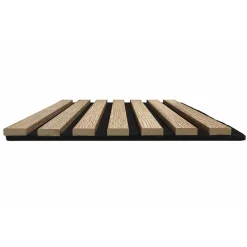 Decoon Lot de 2 Panneaux tasseaux bois 250 x 30 x 1,9 cm - décor chêne clair fond noir - 1,5m²- Panneau Tasseau Bois