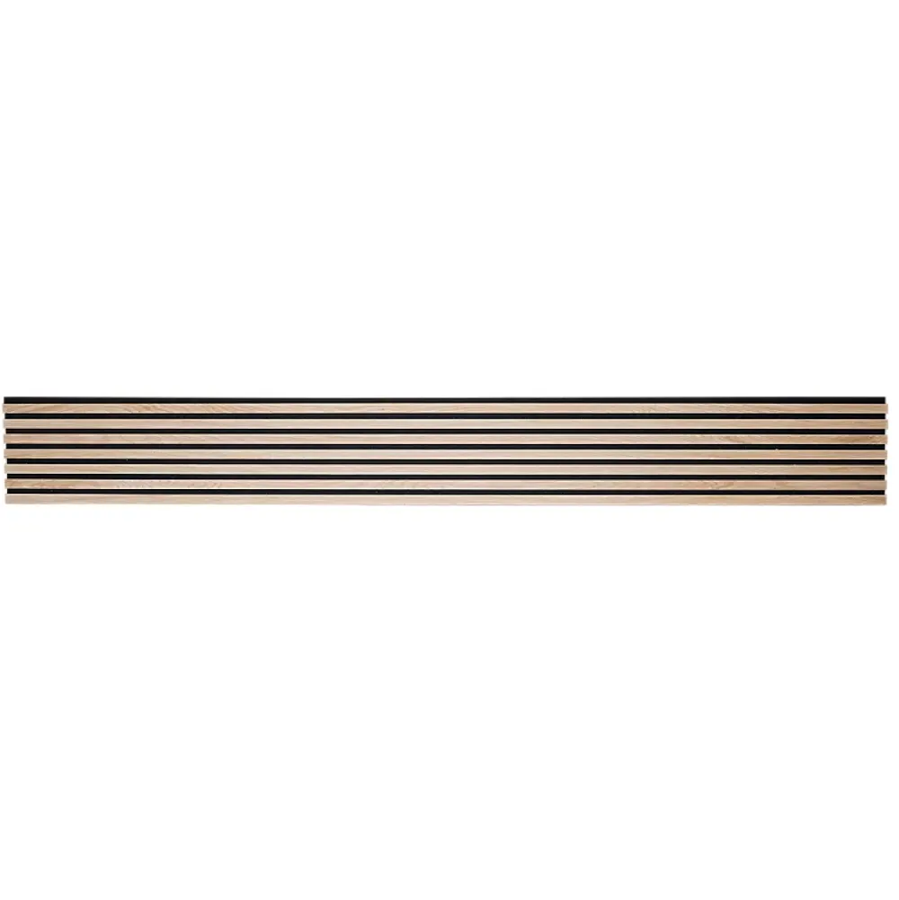 Decoon Lot de 2 Panneaux tasseaux bois 250 x 30 x 1,9 cm - décor chêne clair fond noir - 1,5m²- Panneau Tasseau Bois
