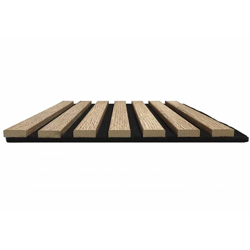 Decoon Panneau Tasseau Bois<Lot de 5 Panneaux tasseaux bois 250 x 30 x 1,9 cm - décor chêne clair fond noir - 3,75m²