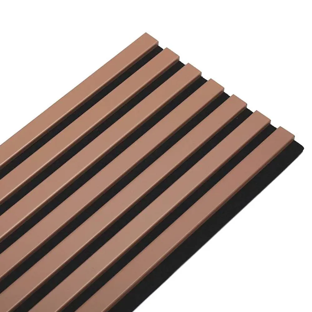 Decoon Panneau Tasseau Bois<Lot de 4 Panneaux tasseaux bois 250 x 30 x 1,9 cm - terracotta/feutrine noir - 3m²