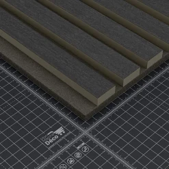 Mon Marché Déco Lot de 2 Panneaux Tasseaux Bois - Chêne Noir Feutre Noir - 3 m², 2500 x 600 mm,- Panneau Tasseau Bois