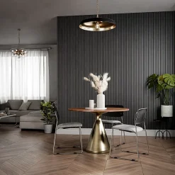 Mon Marché Déco Lot de 2 Panneaux Tasseaux Bois - Chêne Noir Feutre Noir - 3 m², 2500 x 600 mm,- Panneau Tasseau Bois