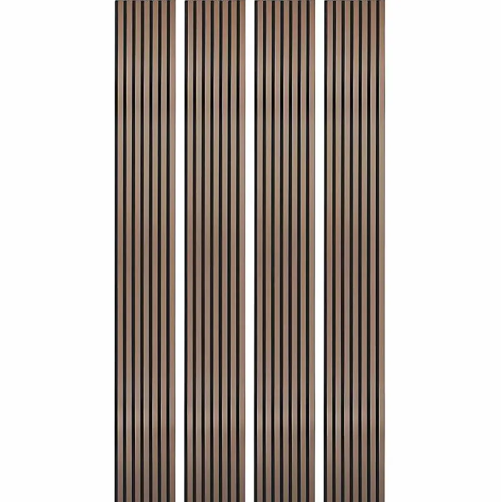Decoon Lot de 4 Panneaux tasseaux bois 250 x 30 x 1,9 cm - rose gold/feutrine noir - 3m²- Panneau Tasseau Bois