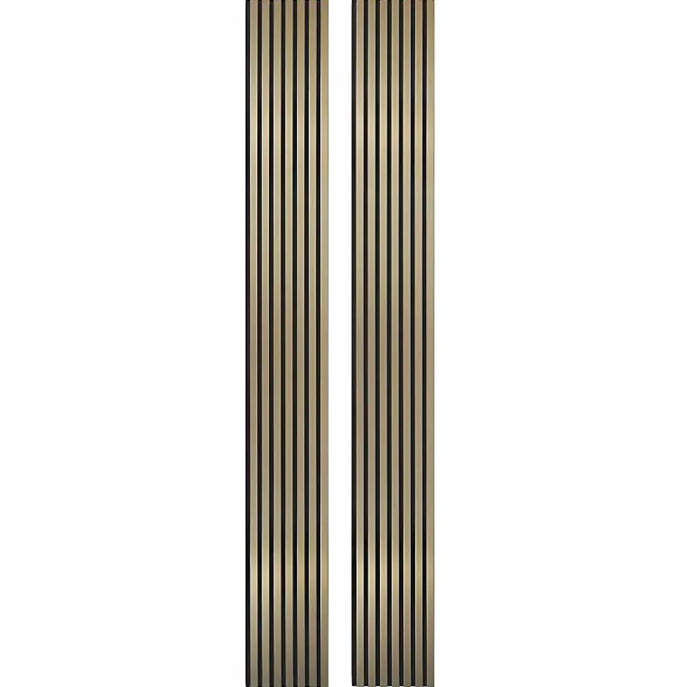 Decoon Lot de 2 Panneaux tasseaux bois 250 x 30 x 1,9 cm - gold/feutrine noir - 1,5m²- Panneau Tasseau Bois