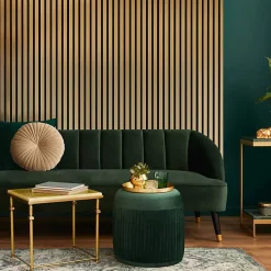 Decoon Lot de 2 Panneaux tasseaux bois 250 x 30 x 1,9 cm - gold/feutrine noir - 1,5m²- Panneau Tasseau Bois