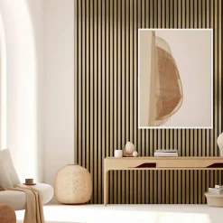 Decoon Lot de 2 Panneaux tasseaux bois 250 x 30 x 1,9 cm - gold/feutrine noir - 1,5m²- Panneau Tasseau Bois