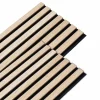 Decoon Panneau Tasseau Bois<Lot de 2 panneaux tasseaux bois 250 x 30 x 1 cm - Lamelles bois placage chêne clair véritable fond noir - 1,5m²