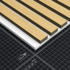 Mon Marché Déco Lot de 2 Panneaux Tasseaux Bois - Chêne Feutre Blanc - 3 m², 2500 x 600 mm,- Panneau Tasseau Bois