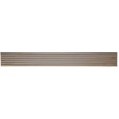 Decoon Panneau Tasseau Bois<Lot de 4 panneaux tasseaux bois 250 x 30 x 1 cm - Lamelles bois placage chêne clair véritable fond noir - 3m²
