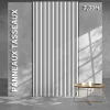 Mon Marché Déco Panneau Tasseau Bois<Lot de 2 Panneaux Tasseaux Bois - Blanc Feutre Noir - 2,88 m², 2500 x 600 mm,