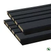 Forestea Lot de 2 Panneaux tasseaux acoustic asymétrique lamelles MDF chêne lave sur fond noir 2600 x 300 x 17 mm -- Panneau Tasseau Bois