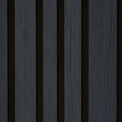 Forestea Lot de 2 Panneaux tasseaux acoustic asymétrique lamelles MDF chêne lave sur fond noir 2600 x 300 x 17 mm -- Panneau Tasseau Bois