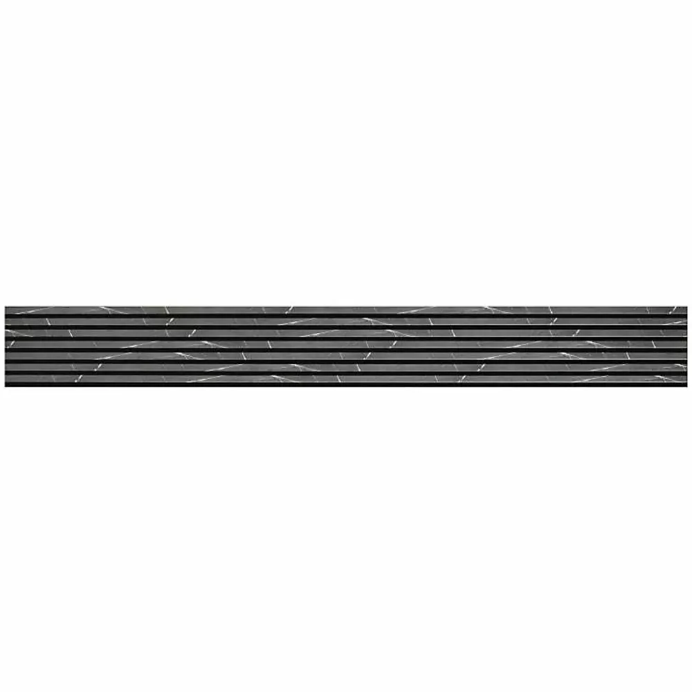 Decoon Panneau Tasseau Bois<Lot de 2 Panneaux tasseaux bois 250 x 30 x 1,9 cm - décor marbre noir/feutrine noir - 1,5m²