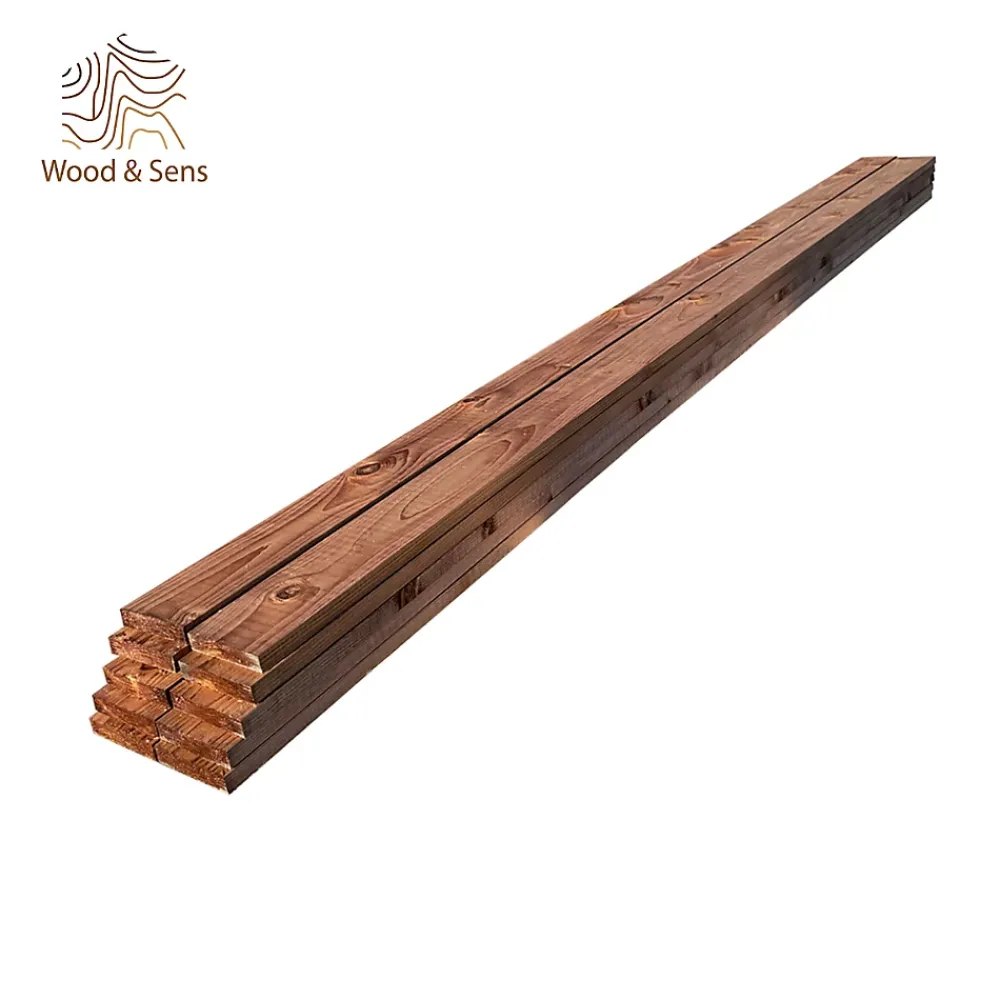 Wood&Sens Planche De Bois<Lot de 10 Planches Rabotées Sapin Traité marron, L.240 x l.9,4 cm x Ep.17 mm