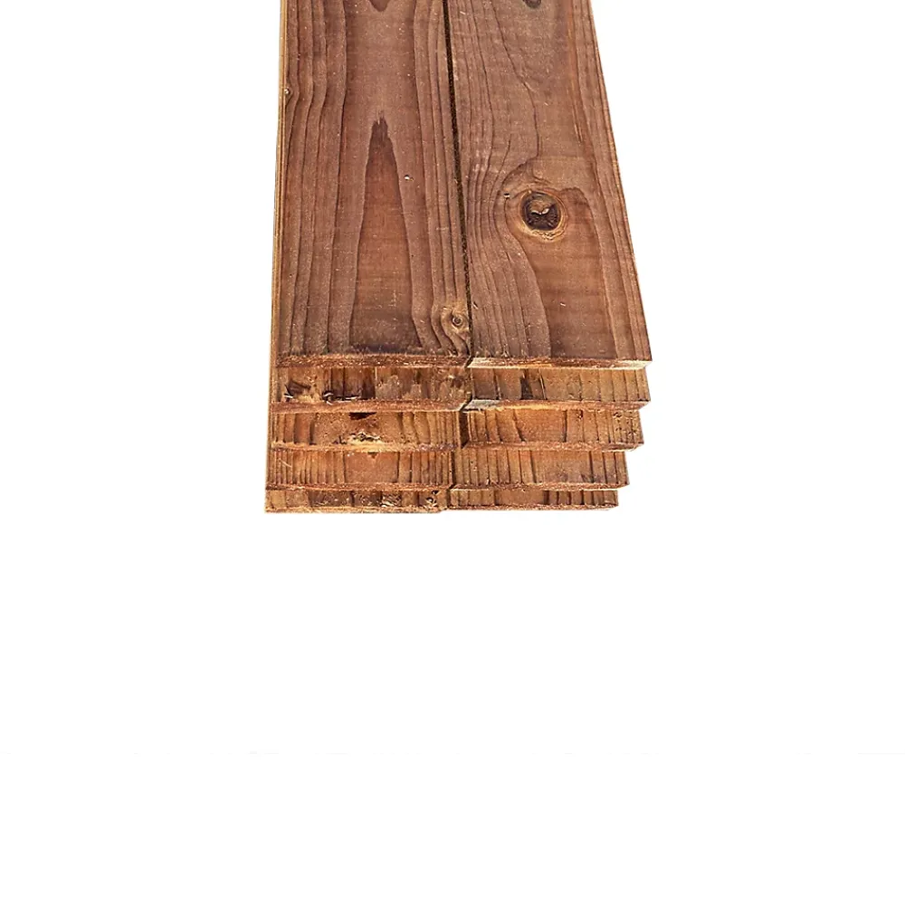 Wood&Sens Planche De Bois<Lot de 10 Planches Rabotées Sapin Traité marron, L.240 x l.9,4 cm x Ep.17 mm