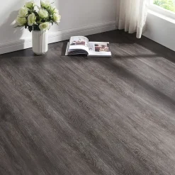 Neu.Holz Lot de 40 planches vinyle SPC Okapirg 8,784 m² 5 mm 122 x 18 cm effet chêne foncé- Dalle Et Lame Pvc