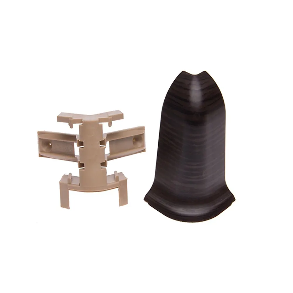 Monmobilierdesign Plinthe Pour Sol En Vinyle Et Pvc<Lot de 50 Plinthes goulotte passe-câble PVC 59 mm - 1,10 m avec angles, raccords et butées Wenge noir