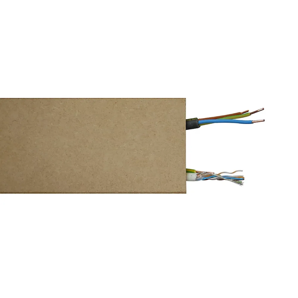 Wood&Sens Plinthe Bois|Plinthe Bois<Lot de 5 Plinthes MDF Passes-câbles à couvercle, L.2,44 m x H.10,8 cm, Ep.18 mm