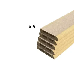 Wood&Sens Plinthe Bois|Plinthe Bois<Lot de 5 Plinthes MDF Passes-câbles à couvercle, L.2.44 m x H.11 cm, Ep.18 mm