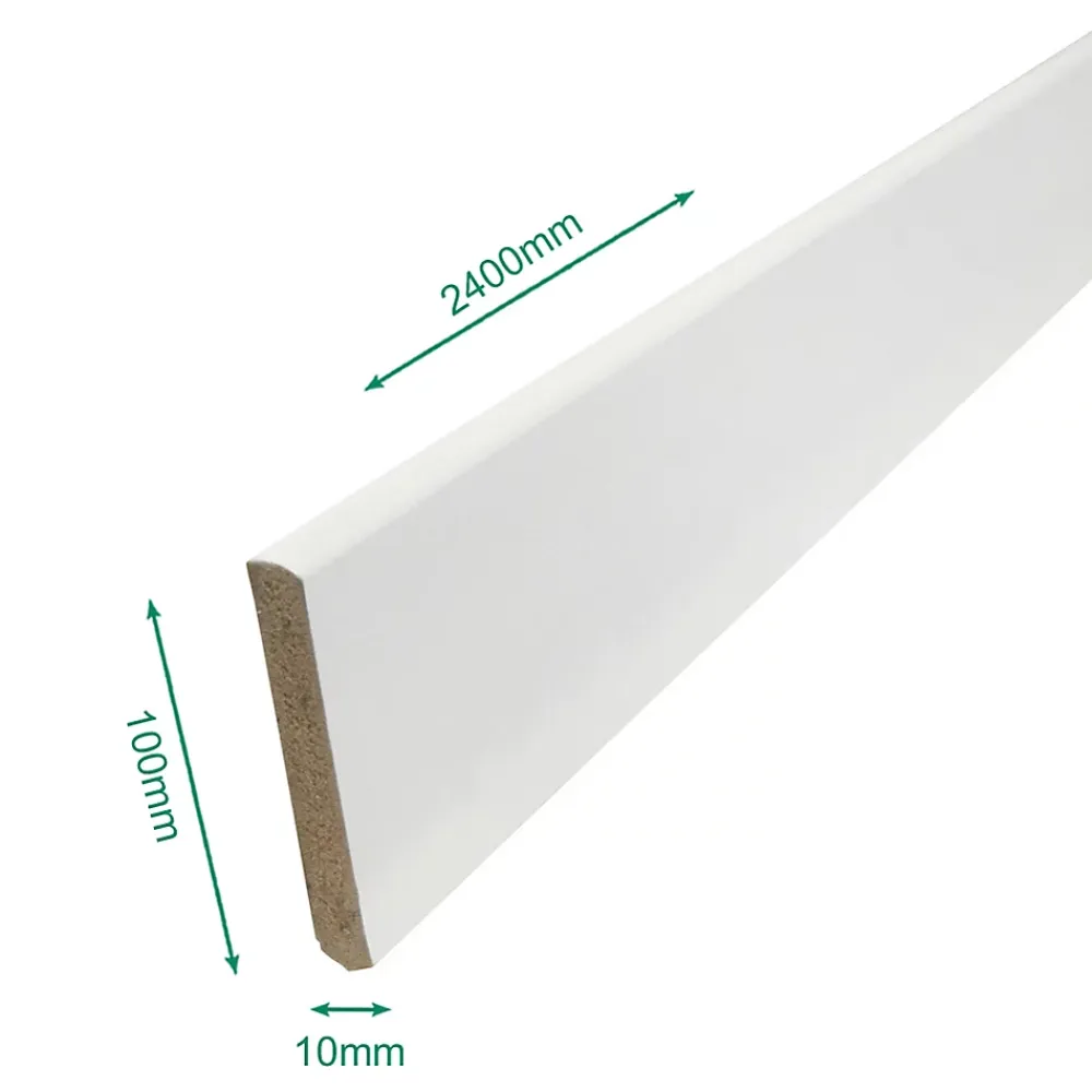 Forestea Moulure<Lot de 5 Plinthes MDF prépeinte blanc 2400 x 100 x 10 mm