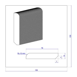 Wood&Sens Plinthe Bois|Plinthe Bois<Lot de 5 Plinthes Plaquées Chêne MDF Arrondi, L.2,23 m x l.7,8 cm x Ep.14 mm