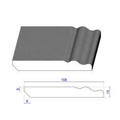 Wood&Sens Lot de 5 Plinthes Style Prépeint MDF, L.2,44 m x l.10,8 cm x Ep.14 mm- Plinthe Bois|Plinthe Bois