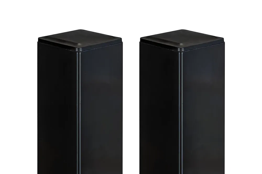 Casanoov Lot de 2 poteaux en fer DARIO 8x8cm H.170cm Noir Mat- Accesoire Pour Volet