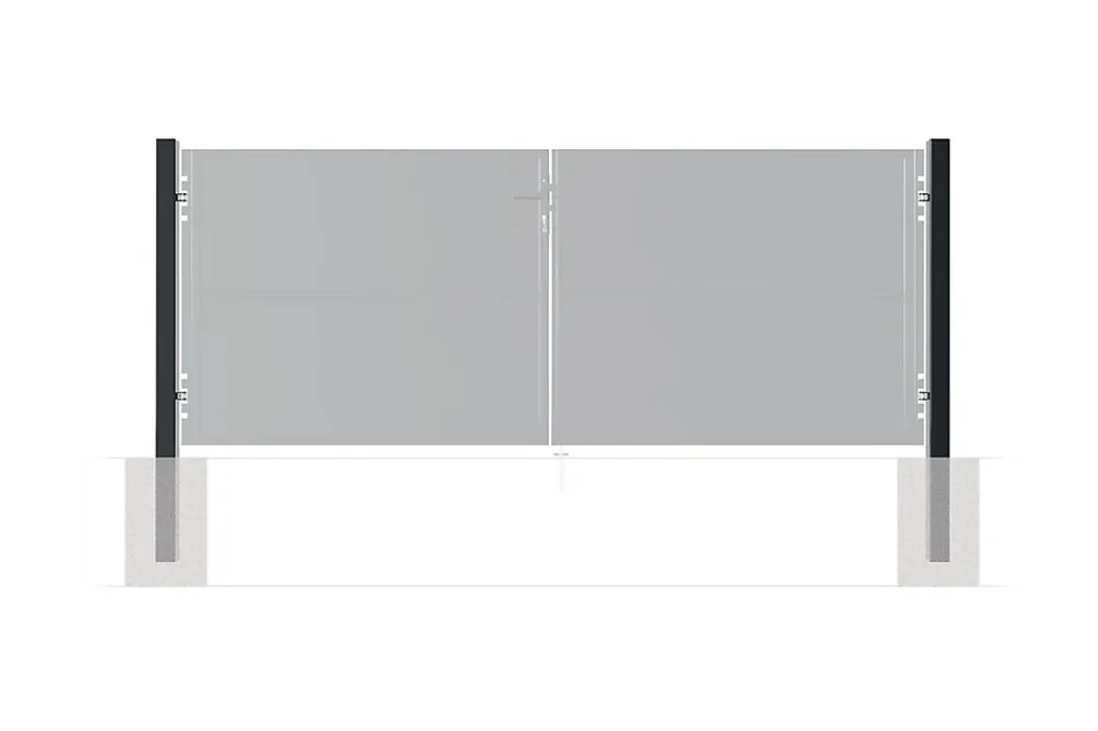 Casanoov Lot de 2 poteaux en fer DARIO 8x8cm H.170cm Noir Mat- Accesoire Pour Volet